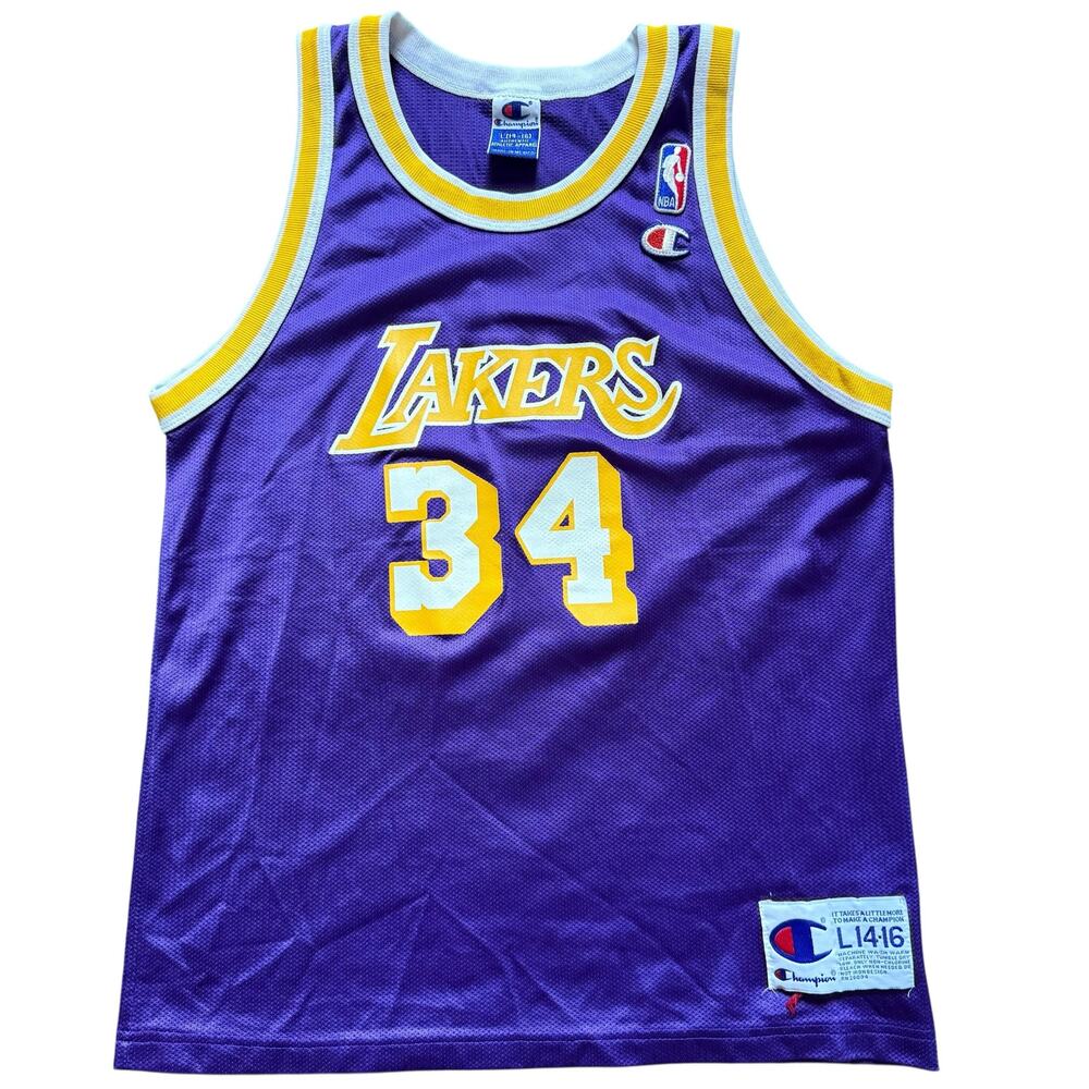 Shaquille O’Neal #34 Vintage Champion Jersey Purple - Boys 14-16 large